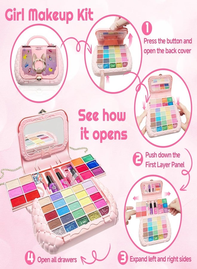 CLRDZN Kids Makeup Kit for Girl - Kids Makeup Sets for Girls 5-8, Real Washable Girls Makeup Kit, Little Girl Makeup Set & Princess Toys Christmas Birthday Gift for 3 4 5 6 7 8 9 10 11 12 Year Old - Image 3